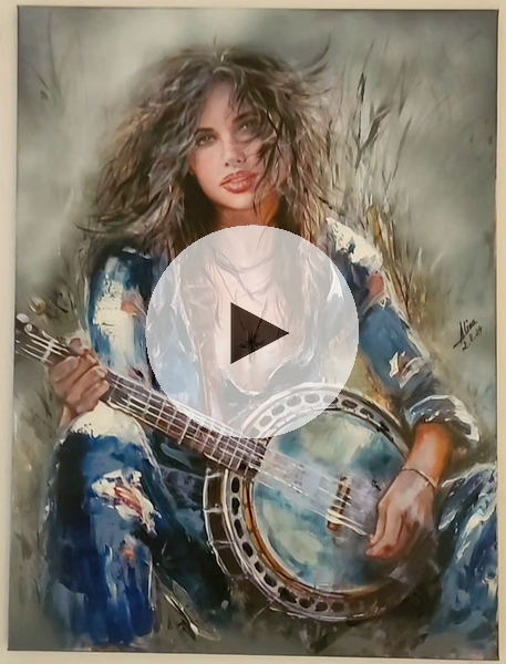 ArteDiAlina.com painting: Music and Blue Jeans
